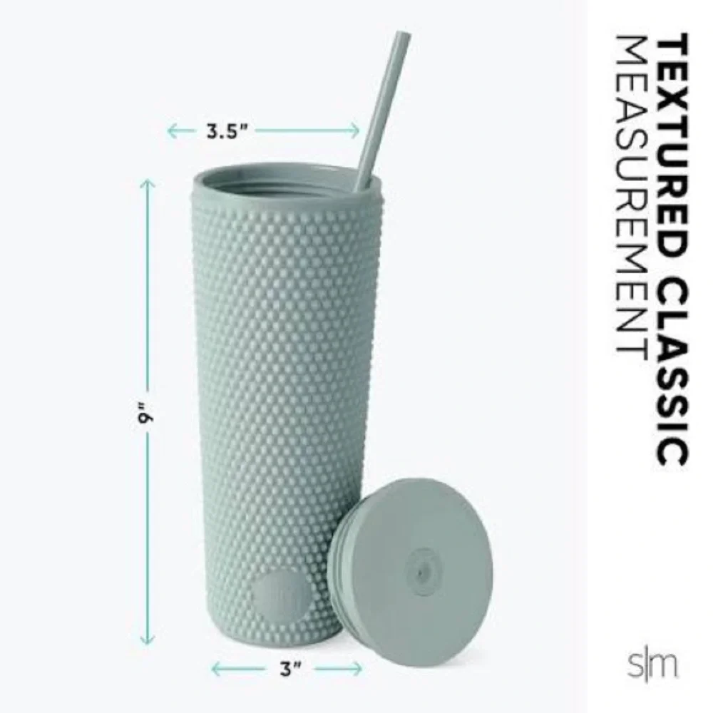 Simple Modern Textured Plastic Classic Tumbler w/ Straw Lid, Sea Glass Sage, NIB